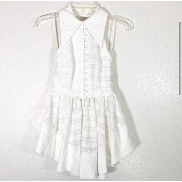 C/meo Lie Awake Top Ivory Open Back Collar - Picture 5 of 6